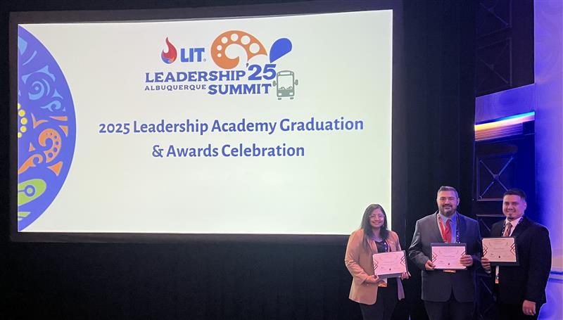 Transdev LIT Leadership Academy Graduates, Marta Lacko, VIctor Garate, Lorenzo Varela, LITLA